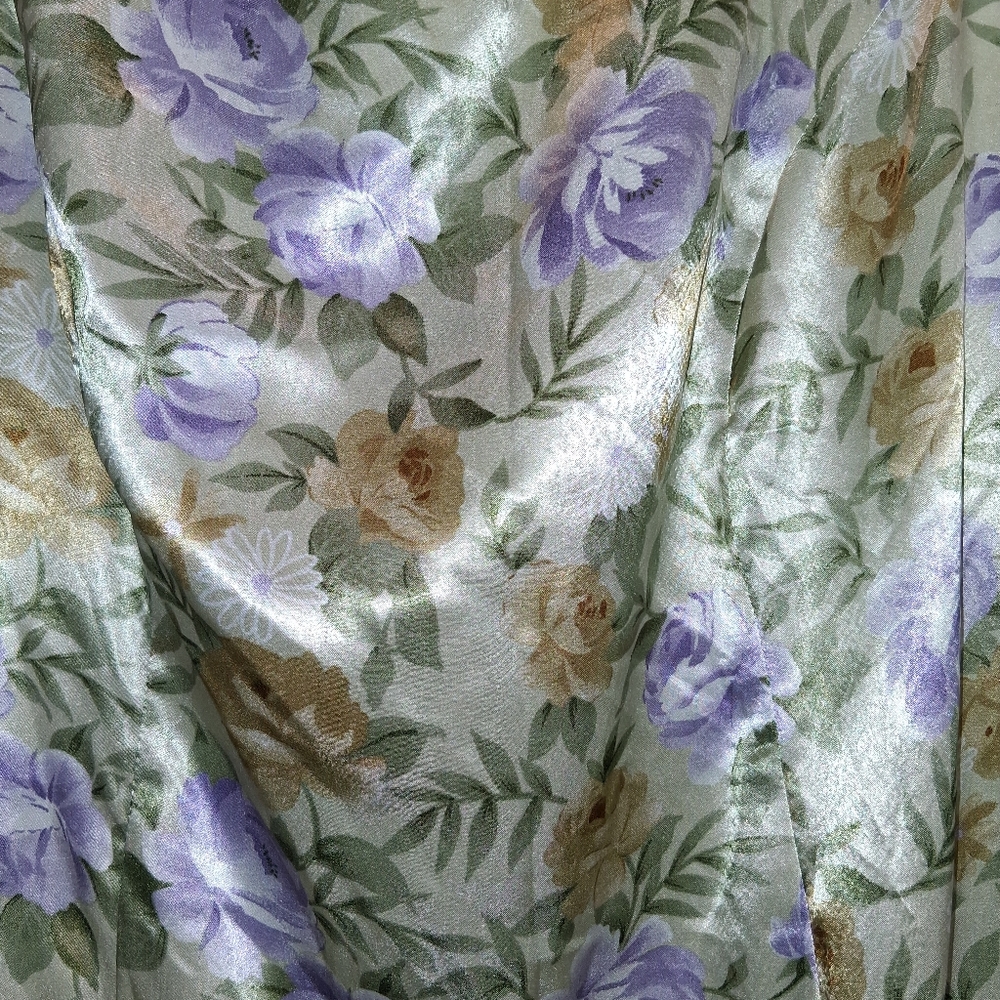 Floral Sheer Green and Purple Dress - Picture 5 of 14